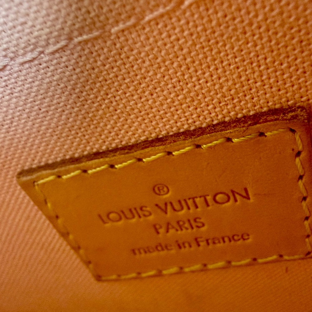 Top-Handle Checkerboard Satchel Bag in Beige and Tan - Picture 11 of 13